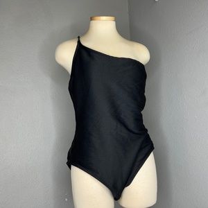 Asymmetrical Black Swim Suit